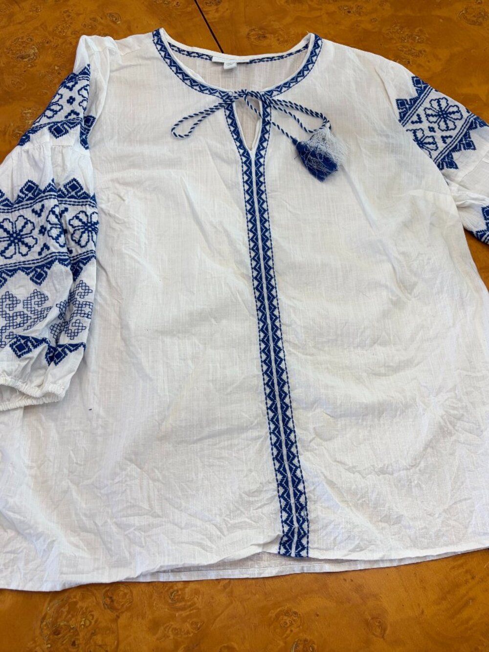 Ladies Charter Club Boho Peasant Shirt Large